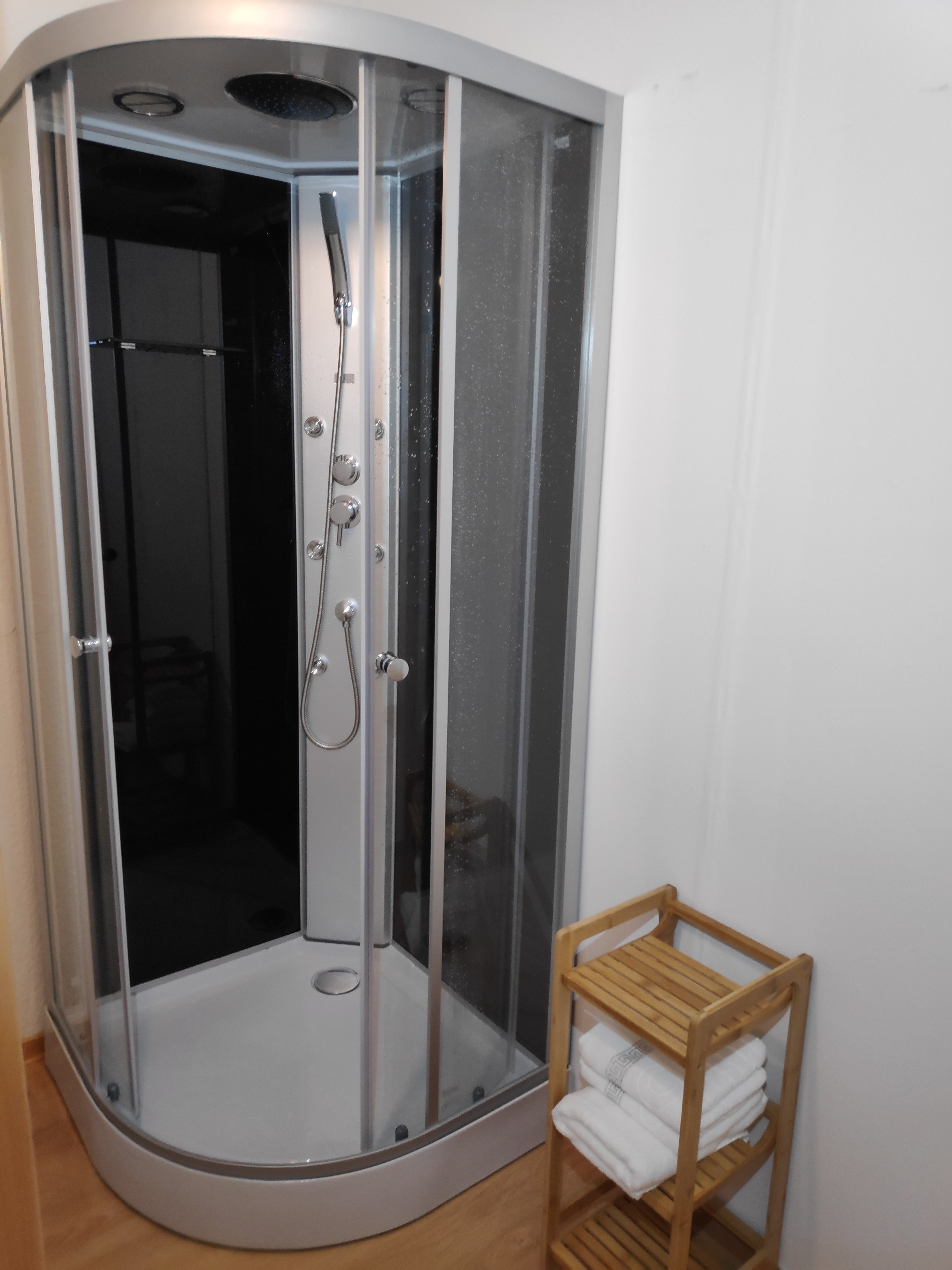 Badezimmer mit Massagedusche.